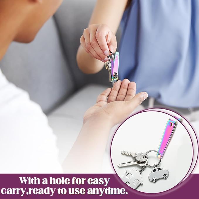 Rocutus 2pcs/Set Portable Nail Scissors Adult Pedicure Nail Clippers Household Small Scissors Foot Manicure Scissors Manicure Tools (Bight Colorful)-Mewly Pet