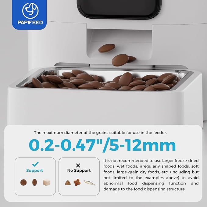 PAPIFEED 5G WiFi Automatic Cat Feeders: Smart Automatic Cat Food Dispenser with Slow Feeding Mode, Detachable for Easy Cleaning, Pet Feeder with Alexa, 1-30 Meals Per Day for Multiple Pets (6L/25 Cup)-Mewly Pet