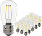 Banord 15 Pack Dimmable 2W S14 Replacement LED Bulbs, 2700K Warm White Waterproof Outdoor String Lights Vintage LED Filament Bulb, Shatterproof E26 Screw Base Edison Light Bulbs