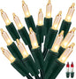 ODEETRONIC Steady & Blink Clear Christmas Lights, 21.63ft 100 Count Incandescent Christmas Lights, 2 Modes UL Certified Warm Clear Light, Connectable Mini Tree Light for Room Wedding Party, Green Wire