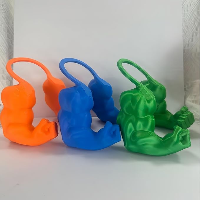 Funny Cat Muscle Arm, 3D Print Cat Neck Arm with Muscles, Funny Pet Prop Boom Arm, for Kitten Birthday Party Supplies(Blue)-Mewly Pet