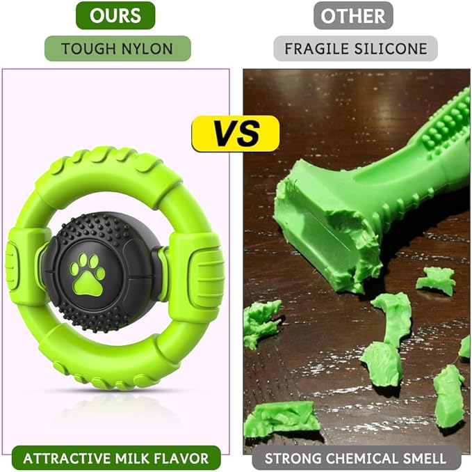 Dog Toys for Aggressive Chewers Large Medium Small Breed Indestructible Durable Tough Squeaky Dog Chew Toys to Keep Them Busy Nylon Rubber Interactive Dog Toys-Mewly Pet