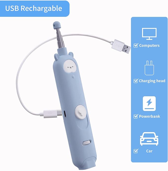 Cat Laser Toys, 2 in 1 Laser Pointer Cat Toys,Internative Cat Toys for Indoor Cats,3+5 Light Modes Cat Wand Toy, Retractable Cat Feather Toys, Long Range Kitten Toys,USB Rechargeable (Blue)-Mewly Pet