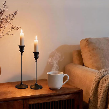 Candlestick Holders Black, 3 Packs Taper Candle Holder for Candlesticks, Candle Sticks Holder Decor for Home Decor