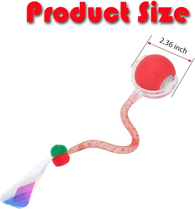 Speed 2.0 Tail Interactive Cat Toys for Indoor Cats, Chirping & Motion Activate Ca t Toy, Smart Kitten Rolling Ball Moving Ball Toys, Rechargeable Dog Cat Bal l for Enrichment Exercise (Pink)-Mewly Pet