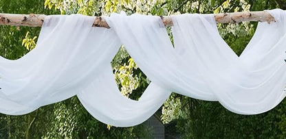 Warm Home Designs 75 Feet Long White Sheer Window Scarf. These XXL Length Valance Scarves 54 X 900 Inches in Size. Great as Bed Canopy or Wedding Arch Draping Fabric. AM White 900"