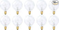 Simba Lighting Small Globe G16.5 Round Bulb 40W E12 Candelabra Base (10 Pack) for Chandelier, Ceiling Fan Light, Decorative Vanity Lights, Wall Sconce, Clear Glass 110V 120V, 2700K Warm White Dimmable