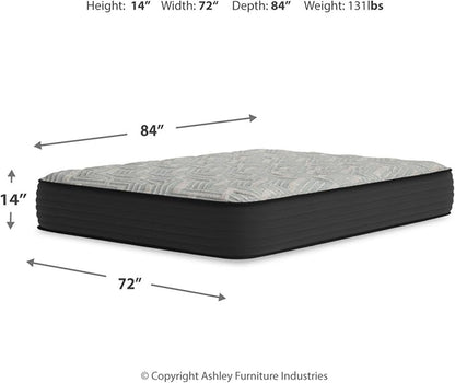 Signature Design by Ashley California King Size Palisades 14 Inch Firm Hybrid Mattress with Quick Response Gel Memory Foam, Fiberglass Free, Mattress In A Box