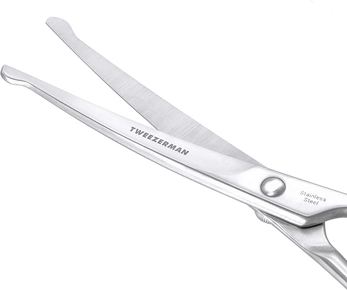 Tweezerman 7" Pet Grooming Scissors with Safety Round Tips, Professional Curved Grooming Shears for Dogs and Cats-Mewly Pet