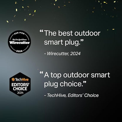 Kasa Outdoor Smart Plug, Smart Home Wi-Fi Outlet with 2 Sockets, IP64 Weather Resistance, Compatible with Alexa, Google Home & IFTTT, No Hub Required, ETL Certified(EP40), Black