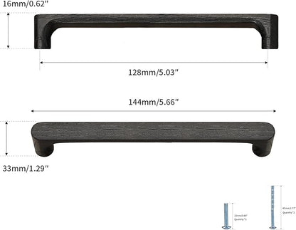 Black Round 5 in 8 pcs Wooden Drawer Pulls Handle pulls for cabinets Kitchen Cabinet Drawer pulls Cabinet Door Pull