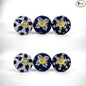 Handmade Blue Blessing Ceramic Stone Cabinet Knobs, Vintage Decorative Drawer Pulls for Trendy Cabinets, Modern Dressers & Cupboards, Knobs for Kitchen & Furniture - Set of 6