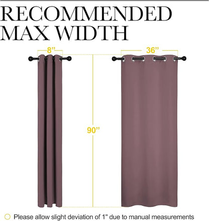 NICETOWN Patio Glass Door Blackout Curtains for Bedroom/Living Room, Dry Rose, 42 inches Wide x 90 inches Long, 1 Pair, Privacy Panel Drapes for Dining Room and Guest Room
