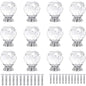 12 Pcs 30mm Round Shape Crystal Glass Cabinet Knobs with Screws Drawer Knob Pull Handle Used for Kitchen, Dresser, Door, Cupboard(Clear)