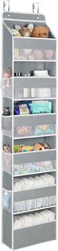 Univivi Door Hanging Organizer Nursery Closet Cabinet Baby Storage with 6 Large Compartments and 8 Side Pockets for Cosmetics, Toys and Sundries