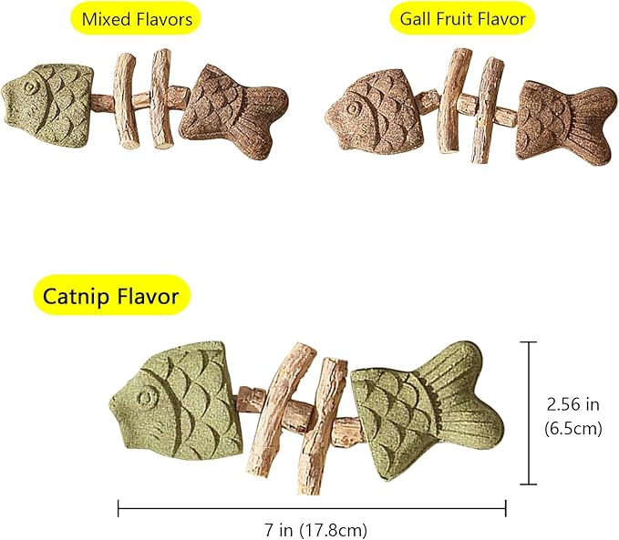 3 Pack Catnip Toys, Healthy Cat & Kitten Teeth Cleaning Dental Chew Toy, Contain Catnip, Natural Silvervine, and Gall Fruit, Interactive Cat Toys for Indoor Cats, are Edible for All Cats Breeds-Mewly Pet