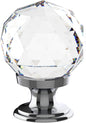 Alzassbg 6 Pack Clear Crystal with Chrome Plated Drawer Knobs, 1-1/5 Inch(30mm) Cabinet Knobs Round Diamond Crystal Knobs for Drawers AL1002CP