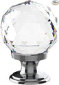 Alzassbg 10 Pack Clear Crystal with Chrome Plated Drawer Knobs, 1-1/5 Inch(30mm) Cabinet Knobs Round Diamond Crystal Knobs for Drawers AL1002