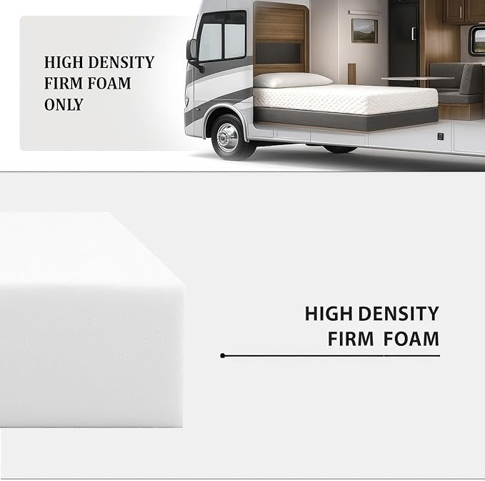 Foamma 6” x 30” x 75” Camper, RV Travel High-Density Bunk Mattress Replacement, Made in USA, Comfortable, Travel Trailer, CertiPUR-US Certified, Cover Not Included