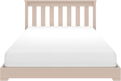 Max & Lily Classic Twin Floor Bed, 79.75 Inches, Solid Wood Low Bed Frame for Kids, Modern Floor Bed for Bedroom, Blossom