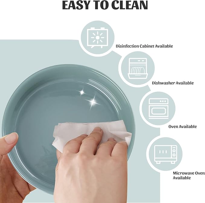 SPUNKYJUNKY 15° Slanted Ceramic Dog and Cat Bowl with Wooden Stand, Tilted Bulldog Food and Water Bowl No Slip Non-Spill for Cats Medium Dogs Big Face Pets 28.7 OZ (3.6 Cups, Light Green)-Mewly Pet