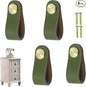 Leather Drawer Pulls and Knobs Soft Cabinet Handles Modern Cabinets Door Knob for Furniture Cupboards Wardrobe Dresser Decorative Handle with Screw 4 Pcs (Fruit Green)