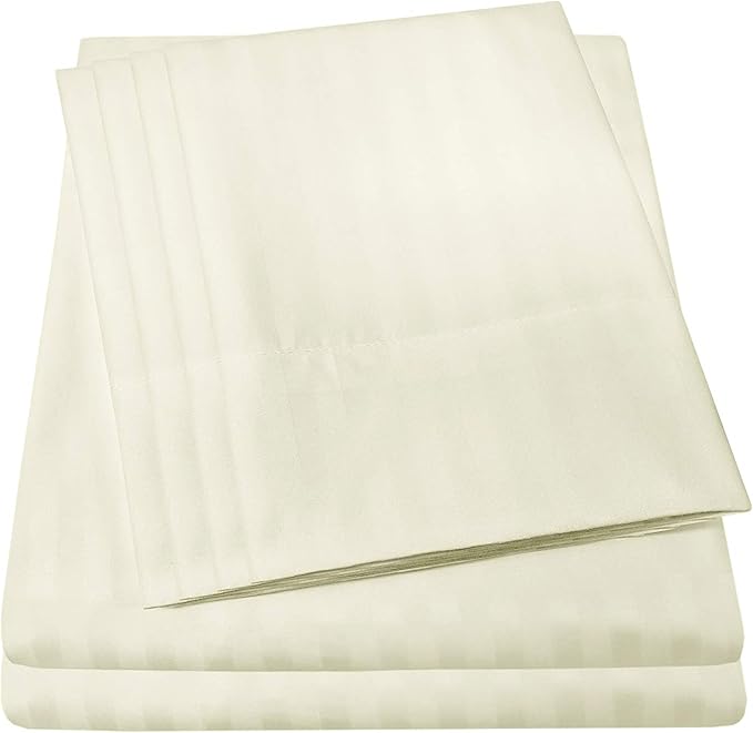 Cal King Size Bed Sheets - 6 Piece 1500 Supreme Collection Fine Brushed Microfiber Deep Pocket California King Sheet Set Bedding - 2 Extra Pillow Cases, Great Value, California King, Dobby Beige