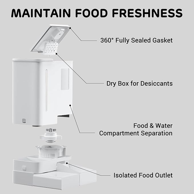 FW54 5G/2.4GHz WiFi Automatic Feeder and Waterer 2-in-1 Set for Pets, 300 oz Large Capacity for 2 Weeks, Perfect for Working Parents-Mewly Pet