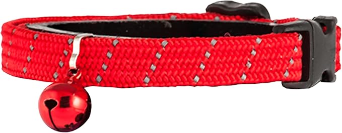 BirdsBeSafe® Break Away Cat Collar with Bell, Reflective Thread for Night Visibility, Comfortable Elastic Stretch Cat Collar to Protect Cat from Getting Stuck in The Garden.-Mewly Pet