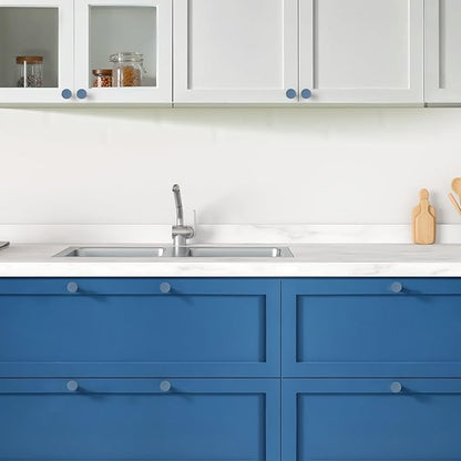 Ravinte 5 Pack Cabinet Knobs Light Blue Kitchen Cabinet Knobs Round Dresser Drawer Pulls Closet Door Pulls 1-1/5 Inch