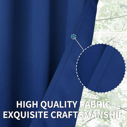 BGment Blackout Curtains for Bedroom - Grommet Thermal Insulated Room Darkening Curtains for Living Room, 42 x 72 Inch, 2 Panels, Royal Blue