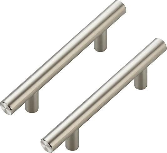 JOY DECOR 45 Pack Cabinet Handles, Brushed Nickel Cabinet Pulls, 3 in Hole Center Kitchen Cabinet Handles, Stainless Steel T Bar Handles for Dresser Drawers