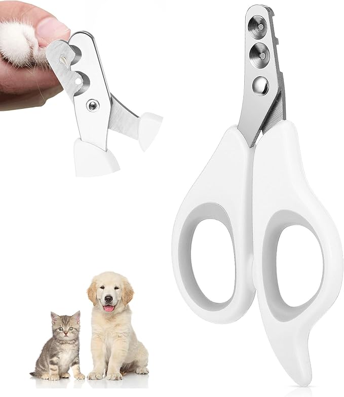 Cat Nail Clippers with Circular Cut Hole, Dogs Pets Nail Clippers & Trimmers Puppy Nails Clipper Cat Claw Trimmer with Safety Guard -Avoid Over Cutting Pet Nails Clipper for Novice Pet Families-Mewly Pet
