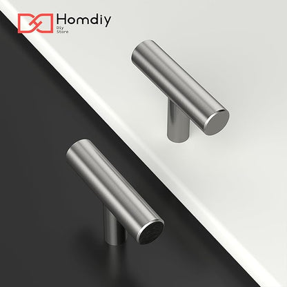 homdiy 500Pack Cabinet Knobs Brushed Nickel Drawer Knobs - 2in Overall Cabinet Door Knobs Single Hole Knobs Modern Cabinet Hardware for Kitchen Cabinets, Dresser Drawers