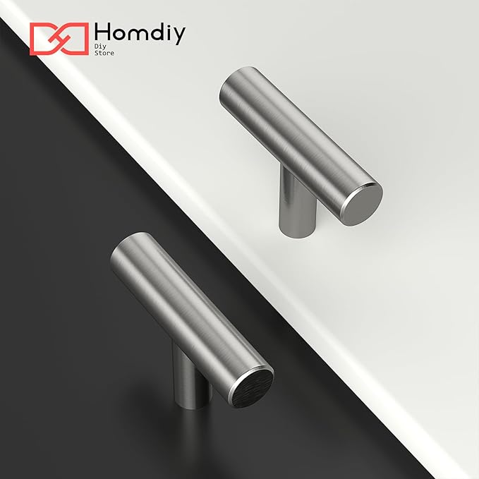 homdiy 200Pack Cabinet Knobs - Brushed Nickel Drawer & Door Knobs - 2in Modern Hardware for Kitchen & Dresser Drawers