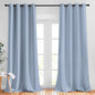 NICETOWN Room Darkening Grommet Panels - (52 inches Width, Vintage Blue, 1 Pair) Extra Long Curtains 120 inches Long, Privacy Draperies for Large Window