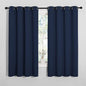 NICETOWN Blackout Curtain Panels for Bedroom, Navy, 2 Panels, W55 x L57-inch, Grey, Thermal Insulated Grommet Top Blackout Draperies and Drapes for Basement