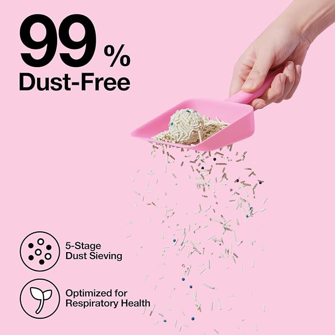 VETRESKA Cherry Blossom Tofu Cat Litter,Natural Pretty Kitty Litter Strong Clumping Flushable Cat Litter Pellets Ultra Absorbent,Dust-Free,Low Tracking,Deodorant Tofu Litter Compostable(5.5lb×4bags)-Mewly Pet