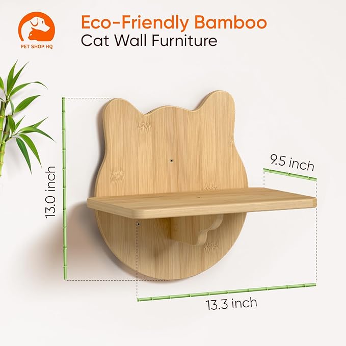 Wall-Mounted Cat Furniture for Climbing - Indoor Wooden Floating Shelves, Perches, Hammock, Bed, Bridges, Walkways - Different Models-Mewly Pet