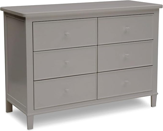 Delta Children Haven 6 Drawer Dresser with Interlocking Drawers - Greenguard Gold Certified, Grey