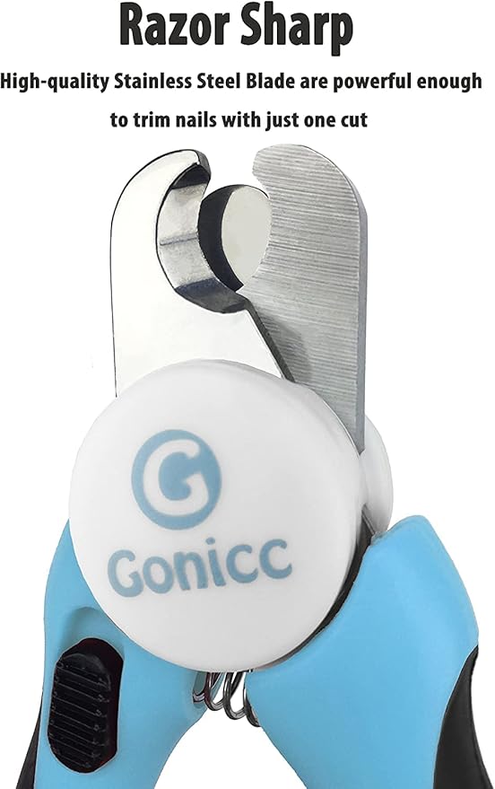 gonicc Dog & Cat Pets Nail Clippers and Trimmers - with Safety Guard to Avoid Overcutting, Free Nail File, Razor Sharp Blade - Professional Grooming Tool for Pets-Mewly Pet