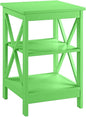 Convenience Concepts Oxford End Table 15.75" - Modern Living Room Table with Storage Shelves, Transitional Nightstand Side Table for Home Decor and Display, Lime Green