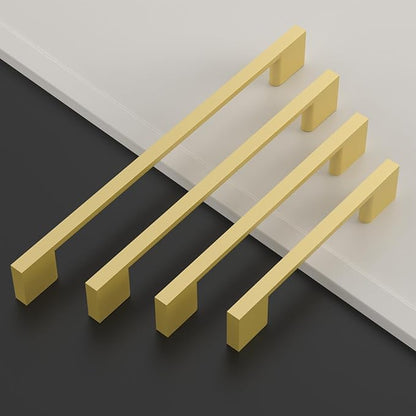 Asidrama 6 Pack 10 Inch(256mm) Brushed Gold Kitchen Cabinet Handles, Cabinet Pulls Kitchen Cabinet Hardware for Cupboard Drawer Pulls
