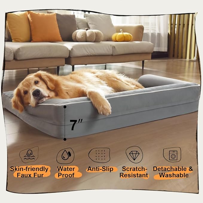 Small Dog Bed Waterproof Orthopedic Dog Beds for Small Dogs Cats Comfy Cat Bed with Washable Removable Cover-Mewly Pet