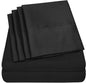 Sweet Home Collection 6 Piece 1500 Supreme Collection Brushed Microfiber Deep Pocket Sheet Set-2 Extra Pillow Cases, Great Value, Split King, Black