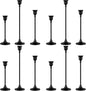 12PCS Black Candlestick Holders Taper Metal Candle Holder for Vintage Candlestick Black Candelabra Candle Holder Thanksgiving Day Christmas Dinning Fireplace Home Decor.