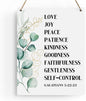 Christian Wall Decor Galatians 5:22-23 Fruit Of The Spirit Decor Wooden Hanging Sign Christian Sign Farmhouse Sign Wooden Sign for Living Room Decorative Christian Bible Verse Wall Art 8x10 Inches