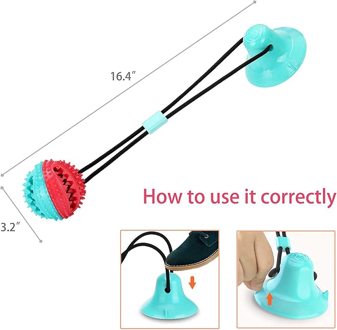 Dog Toys Dog Chew Toys for Aggressive chewers, Puppy Dog Training Treats Teething Rope Toys for Boredom Dog Puzzle Treat Food Dispensing Ball Toys for Puppies Teething (Blue)-Mewly Pet