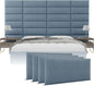 Vänt Upholstered Wall Panels - King/Cal King Size Wall Mounted Headboards - Micro Suede Blue - Twin/King - Set of 4 Panels (Each Individual Panel 39"x11.5")