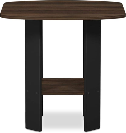 Furinno SIMPLE DESIGN Side Table, 2-Tier End Table, Open Shelves Night Stand, Bedside Table, for Living Room, Bedroom, Columbia Walnut